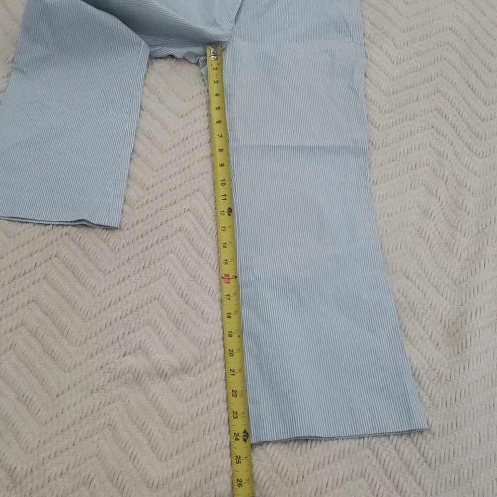 Theory blue white striped cropped pants (0) - Picture 12 of 16